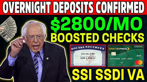 Overnight Deposits Confirmed 2800 Mo Boosted Checks For All SSI SSDI