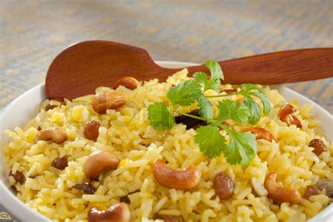 Indian Basmati Rice Pilau Close Up Stock Image Colourbox