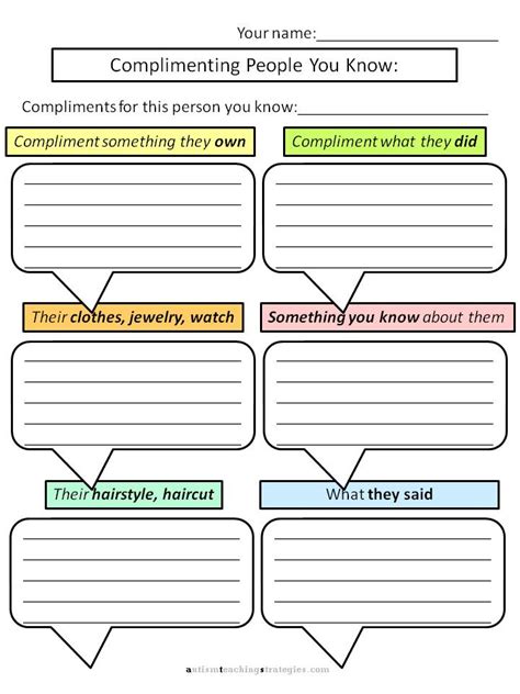 Autism Worksheets Social Skills