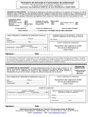 Fillable Online Icam Alumni Formulaire De Demande Et D Autorisation De