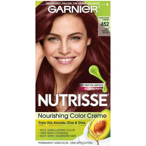 Garnier Nutrisse Nourishing Hair Color Creme, 452 Dark Reddish Brown ...