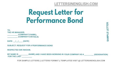 Request Letter For Performance Bond Sample Letter Requesting For