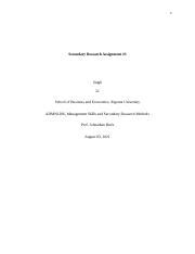 Secondary Research Assignment Docx Secondary Research Assignment