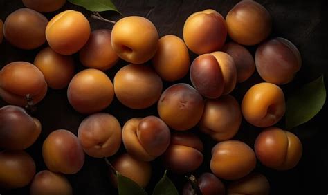 Premium Ai Image Apricots On A Dark Background Generative Ai