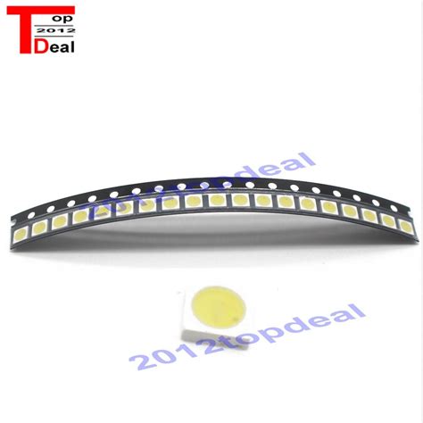 100 unids lote 1 W 2 W 3535 3 V 6 V SMD LED granos blanco frío 90Lm