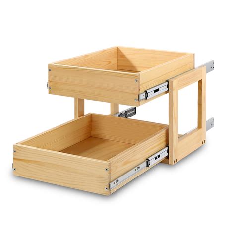 Mulush Pull Out Cabinet Drawer Soft Close Slide Out Wood Drawer