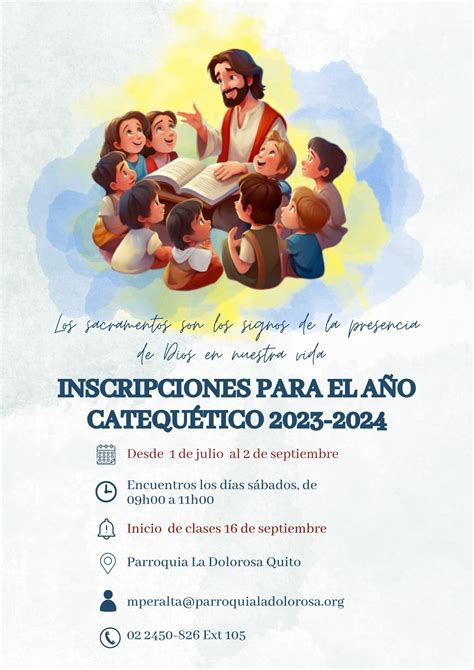 Inscripciones Para La Catequesis Regular Parroquia La Dolorosa