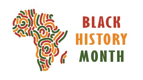 Black History Month banner with Africa map, decorative silhouette ...