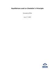 Understanding Equilibrium and Le Chatelier's Principle: | Course Hero