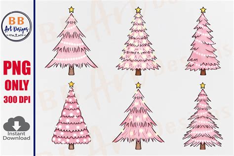 Pink Christmas Tree Png Trees Clipart Graphic By Bb Art Designs