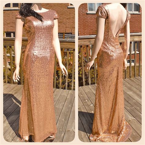 Venta Vestido Lentejuelas Oro Rosa En Stock