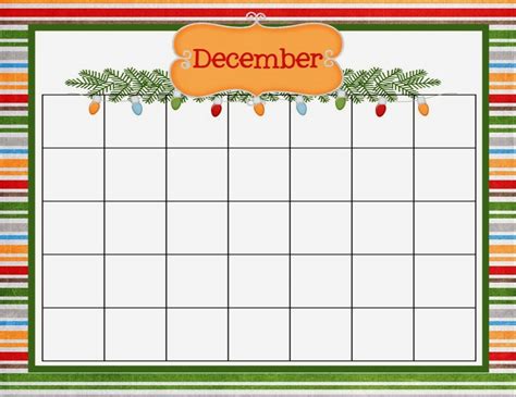 December Blank Printable Calendar Printable Templates