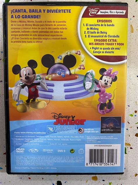 LA CASA DE MICKEY MOUSE DVD EL GRAN CONCIERTO DISNEY JUNIOR ESP ING