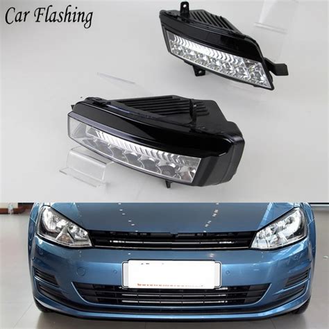 Pcs Car Led Light Led Front Drl Daytime Running Light Fog Light Fog