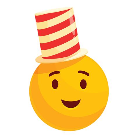 Happy yellow emoji wearing a red and white striped hat 48456228 Vector Art at Vecteezy