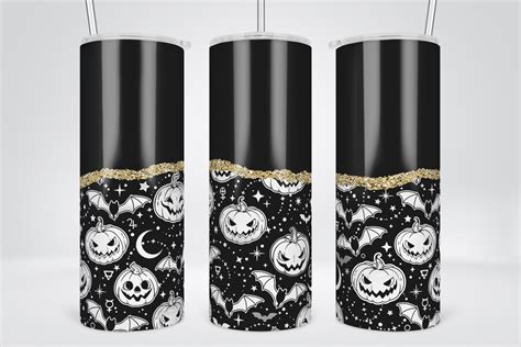 Bats And Pumpkin Tumbler Sublimation Png Graphic By Tintin Design