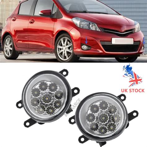 PAIR LED FRONT Fog Light Lamp For Toyota Ractis Yaris Vios Vitz Rav4