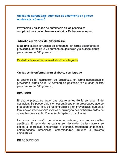 Proporciona Cuidados De Enfermer A A La Mujer Con Complicaciones