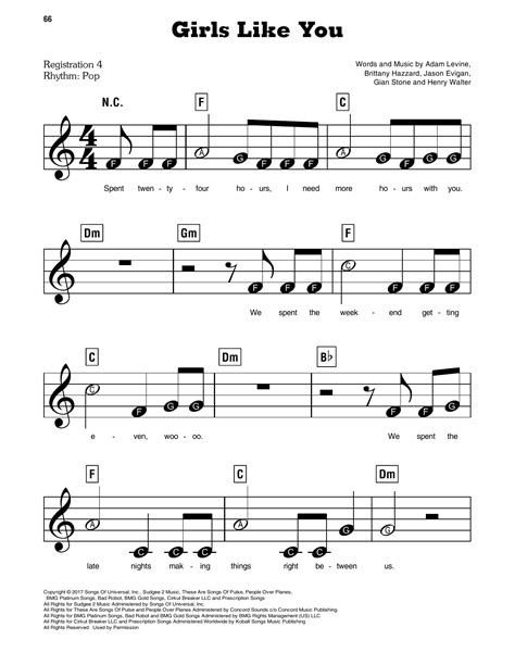 Girls Like You By Maroon 5 Sheet Music For E Z Play Today At Sheet