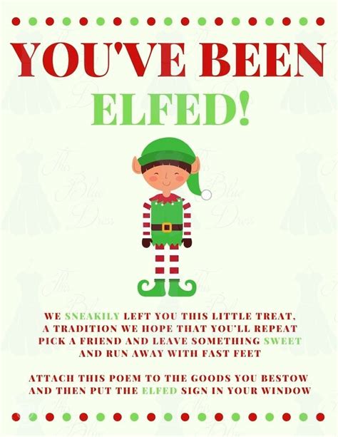 Christmas Youve Been Elfed Printable Set Christmas Poem Christmas