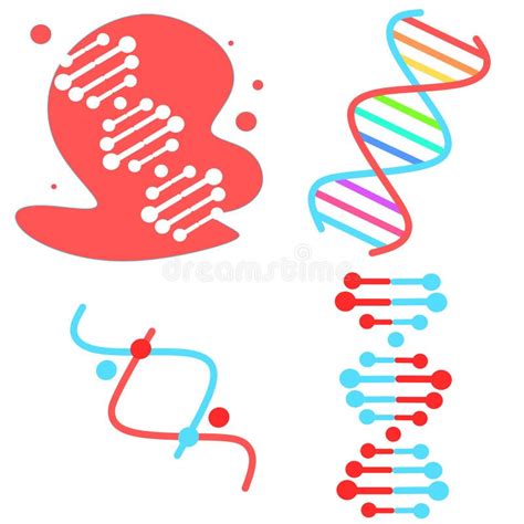 Dna Spirals Violet And Turquoise Color Icons Set Deoxyribonucleic Nucleic Acid Helix