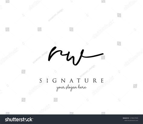 Letter Rw Signature Logo Template Vector Royalty Free Stock Vector