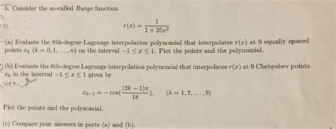 Consider The So Called Runge Function R X Chegg