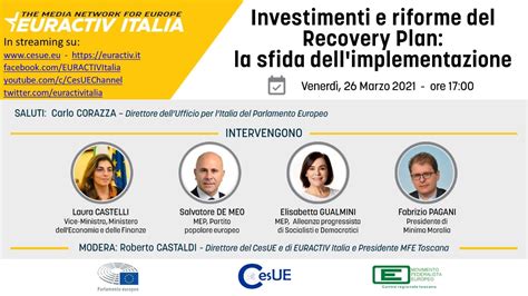 Investimenti E Riforme Del Recovery Plan La Sfida Dell Implementazione