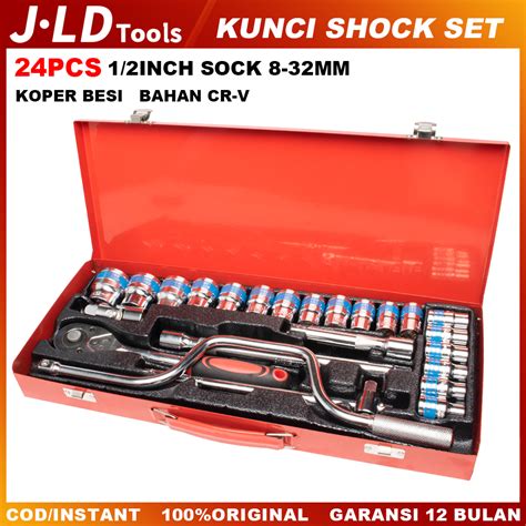 Jual JLD 24 Pcs Kunci Shock Set Kunci Socket 8 32mm Impact Kunci Mata