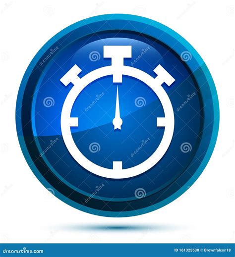 Stopwatch Icon Elegant Blue Round Button Illustration Stock Vector