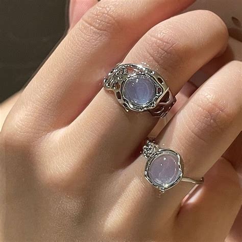 Aesthetic Opal Irregular Ring Stone Rings Natural Ring Party Jewelry