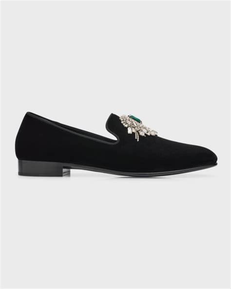 Giuseppe Zanotti Men S Alicante Crystal Embellished Loafers Neiman Marcus