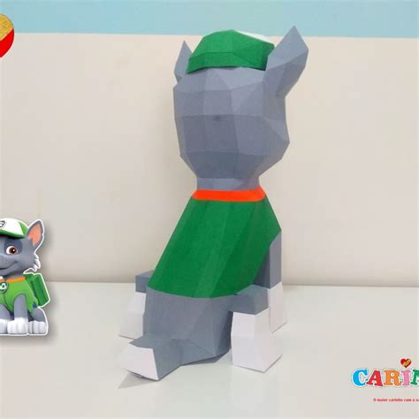 Rocky Patrulha Canina Low Poly Papercraft Elo