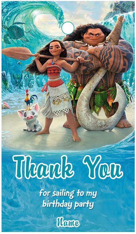 Moana Thank You Tags Moana Birthday Tags Moana Party Tags Favor Tag