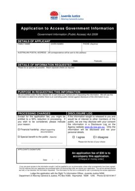 Fillable Online Djj Nsw Gov Application To Access Government