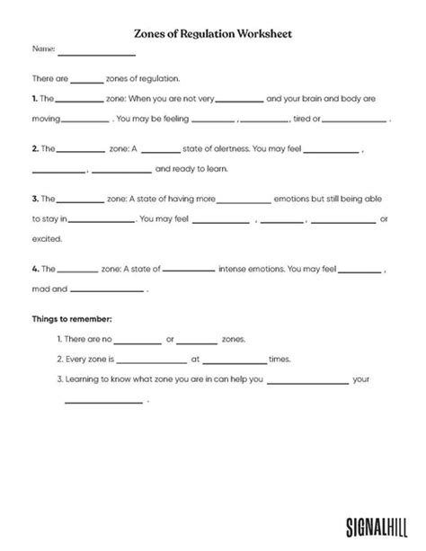 Grades 6 8 Lesson Plan Zones Of Emotional Regulation Signal Hill