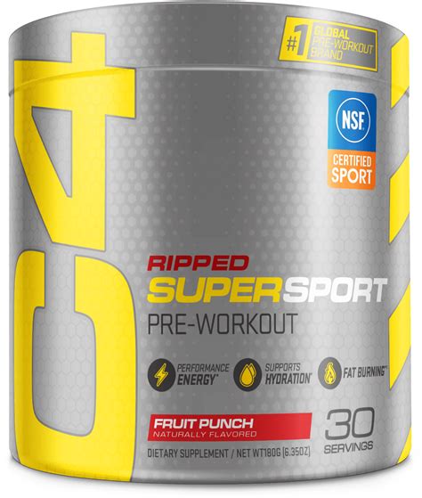 Cellucor C4 Super Sport Ripped Pre Workout Arctic Snow Cone Fat