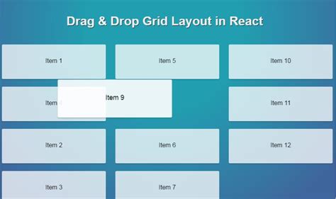 Drag Drop Grid Layout In React React Js Examples