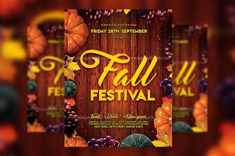 Illustrative Fall Festival Flyer Template And Facebook Cover Free