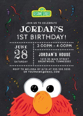 Sesame street elmo birthday chalkboard invitation – Artofit