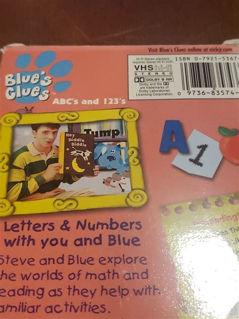 Vintage Blue S Clues Abc S And 123 S Vhs Video Tape 1999 Nick Jr Photos