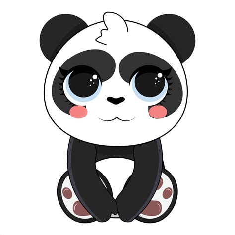 lindo bebé oso panda sobre un fondo blanco ilustración vectorial