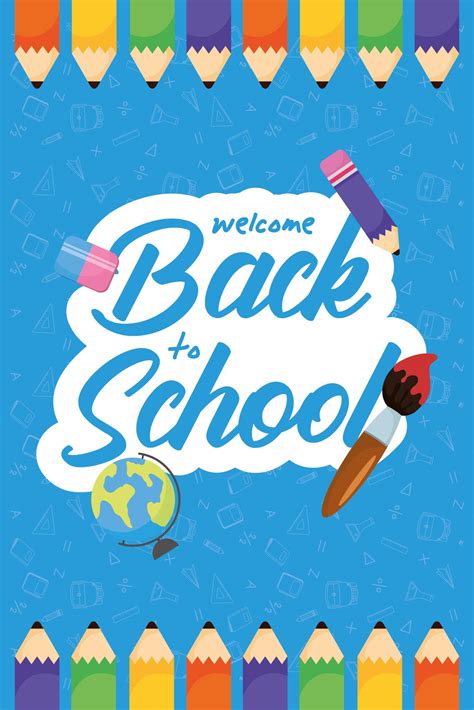 Back to school poster with colored pencils 1632933 Vector Art at Vecteezy