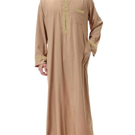 Luxurious Ramadan Thobe For Men Saudi Arabic Style Long Sleeve