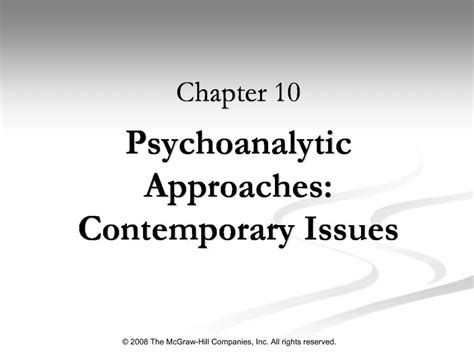 Ppt Psychoanalytic Approaches Contemporary Issues Powerpoint