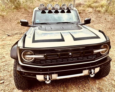 2021 Up Ford Bronco Scallop Style Hood Graphics Kit Vinyl Stripes