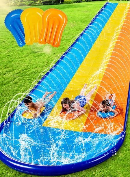 Sloosh 18ft Triple Water Slide And 3 Boogie Boards