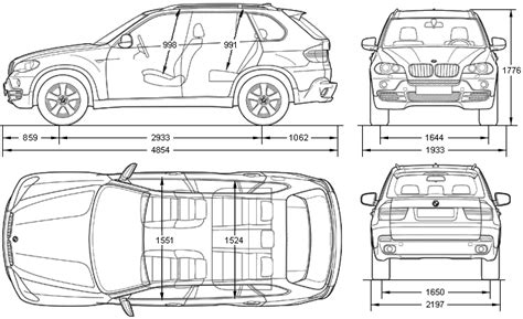 Bmw X E Suv V Blueprints Free Outlines