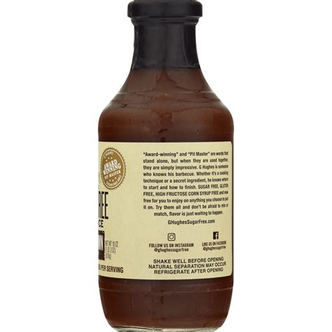 G Hughes Smokehouse Bbq Sauce Sugar Free Maple Brown Flavored 18 Oz