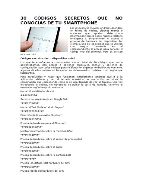 PDF 30 Códigos Secretos Que No Conocías de Tu Smartphone DOKUMEN TIPS